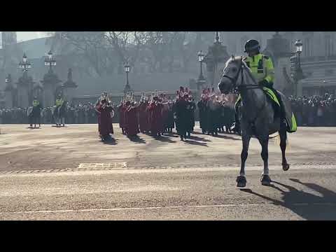 Band of the Household Cavalry leave Buckingham Palace 22.1.2023