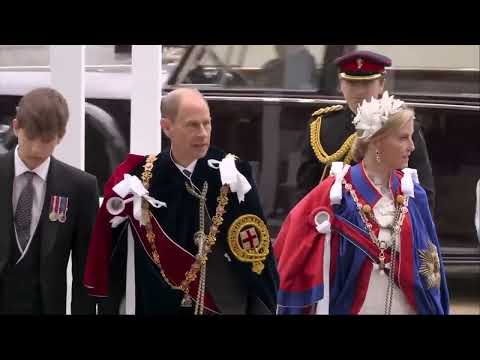 Prince Harry arrives at King Charles's Coronation in Westminster Abbey